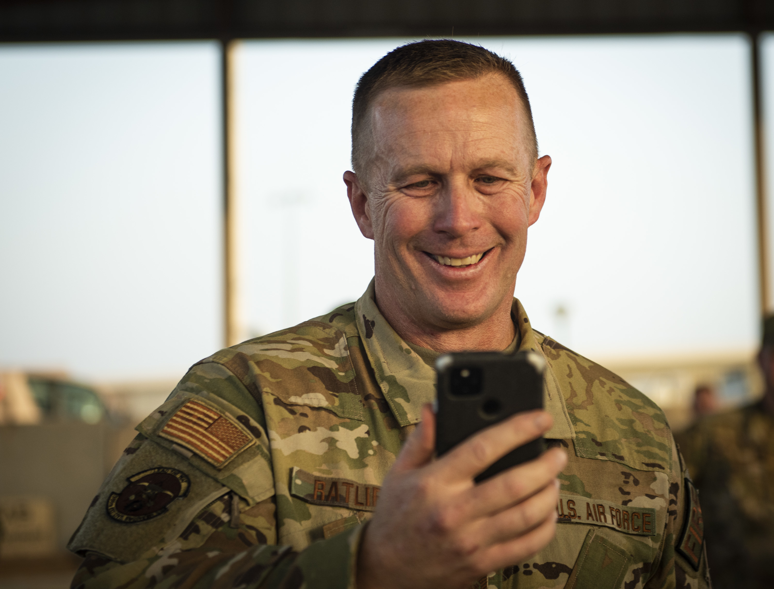 Chief Master Sgt. and 386th Expeditionary Civil Engineer Squadron fire chief gets promoted during a ceremony at Ali Al Salem Air Base, Kuwait. He was promoted by the 386th ECES commander, on Sept. 17, 2022. (U.S. Air Force photo by Senior Master Sgt. David Salanitri.)