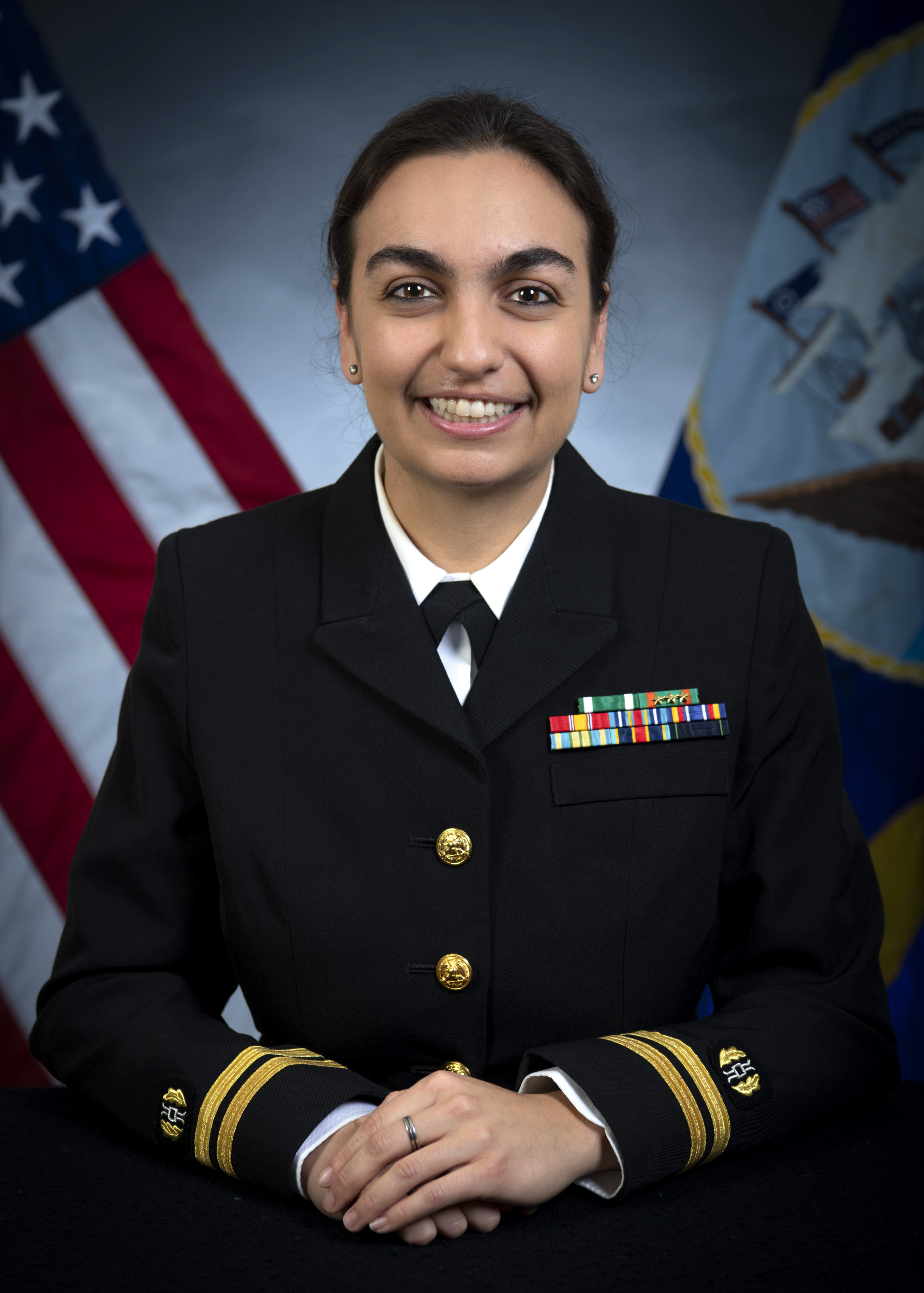 NAVAL SUPPORT ACTIVITY NAPLES, Italy (Nov 13, 2024) Lieutenant and Deputy Staff Judge Advocate, Commander, Navy Region, Europe, Africa, Central, poses for a photo onboard Naval Support Activity (NSA) Naples, Italy, November 13, 2024. Navy Region EURAFCENT oversees nine installations in seven countries, enabling U.S., allied and partner nation forces to be where they are needed, when they are needed, in order to ensure security and stability in the European, African, and Central Command areas of responsibility. (U.S. Navy photo by Mass Communication Specialist 1st Class Matthew Nass.)