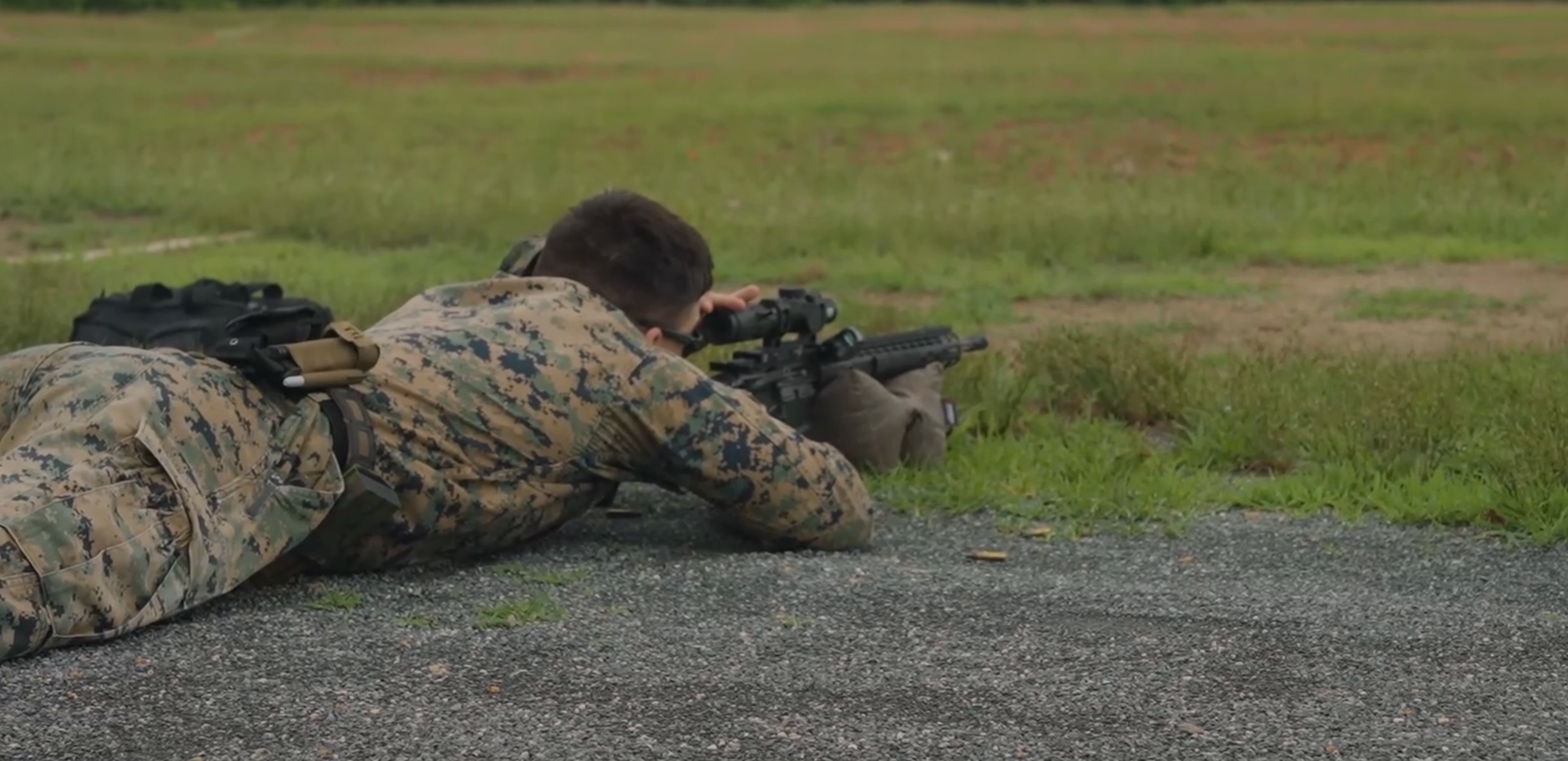 U.S. service members compete in a long-bay carbine match for the 64th Annual Interservice Rifle Championship at Marine Corps Base Quantico, Virginia, June 14, 2025. The ISRC consists of multiple disciplines of rifle competition including a high-power 1,000 aggregate match, a high-power long-range match, a quantified performance, a gas gun match and a practical competition shooting league action carbine match. The competition brings together the top shooters from Interservice Marksmanship teams to test their skills from precision marksmanship to dynamic multi-gun stages. (U.S. Marine Corps video by Lance Cpl. Hannah Kear.)